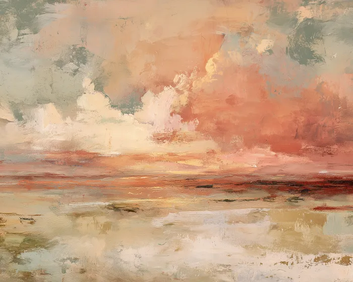 Coral Sunset Seascape