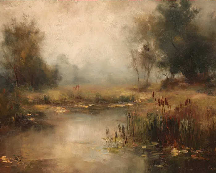 Misty Autumn Pond