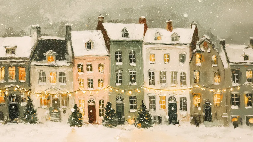 Snowy Christmas Houses