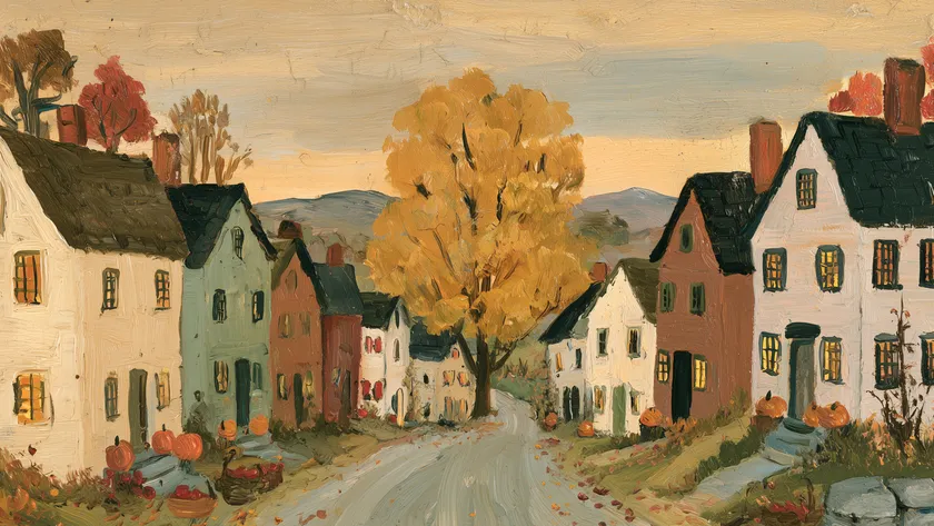 Autumn Village Green
