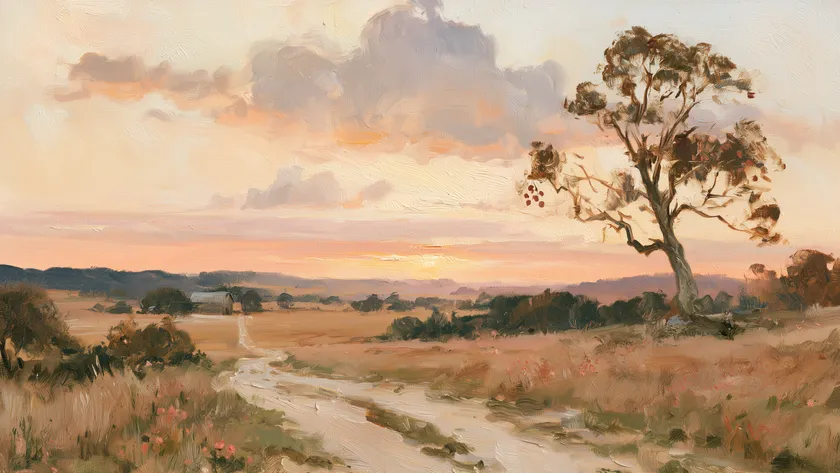 Autumn Orchard at Sundown