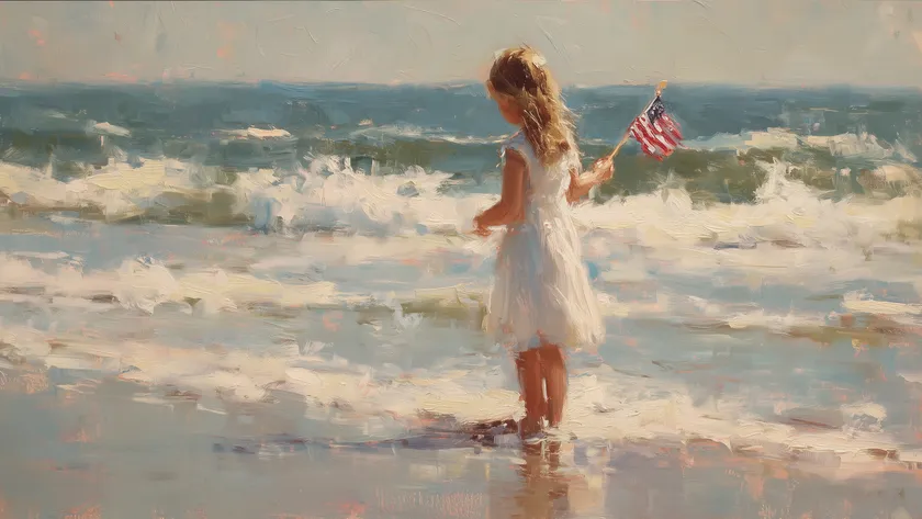 Young Girl With Flag